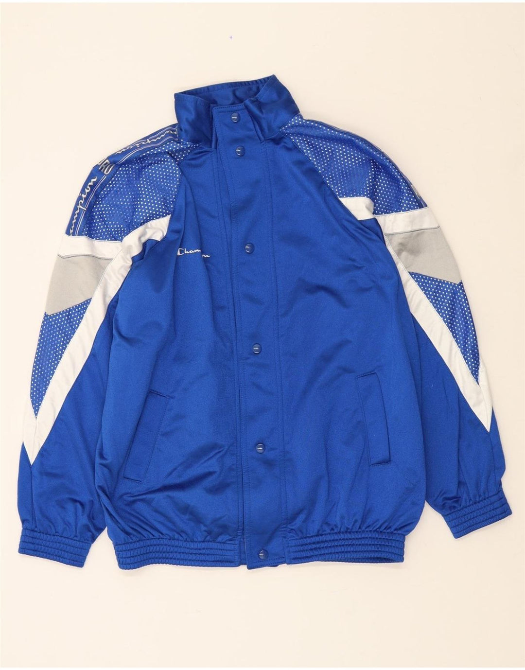 CHAMPION Boys Tracksuit Top Jacket 15-16 Years 2XL Blue Colourblock Vintage Champion and Second-Hand Champion from Messina Hembry 