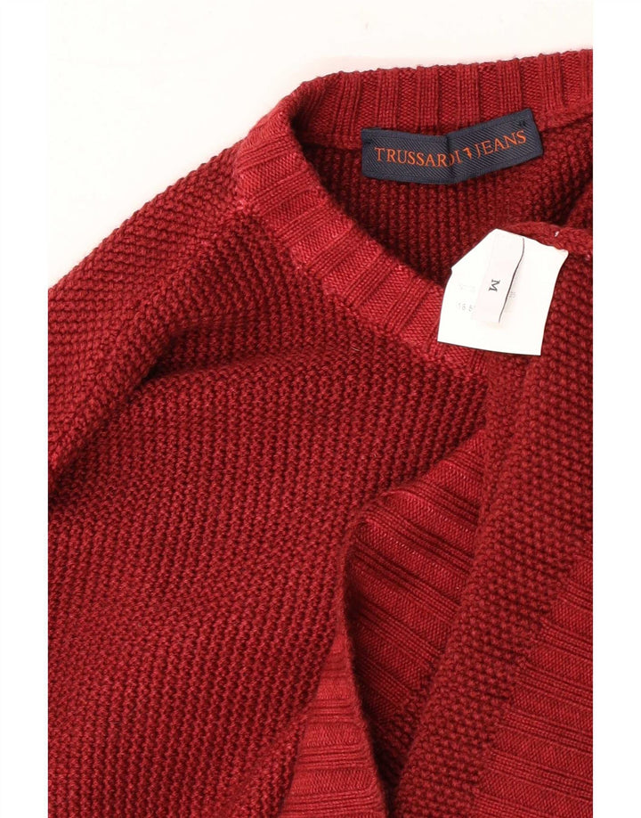 Trussardi Jeans Pull Col Ras Du Cou Rouge Moyen Homme