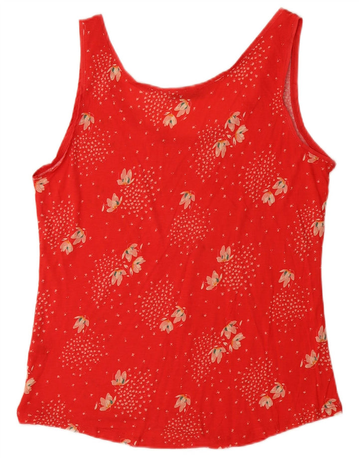 OASIS Débardeur Femme UK 14 Grande Viscose Florale Rouge