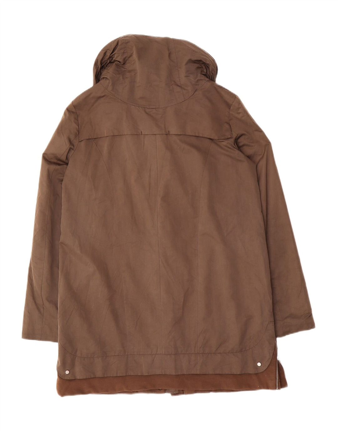 Zara Veste Parka Femme UK 14 Marron Moyen Polyamide