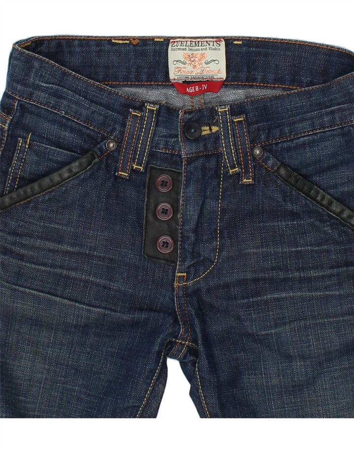 ZU ELEMENTS Girls Straight Jeans 7-8 Years W26 L24  Navy Blue Vintage Zu Elements and Second-Hand Zu Elements from Messina Hembry 