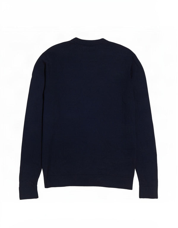 Hollister Pull col V pour homme en coton bleu marine Large