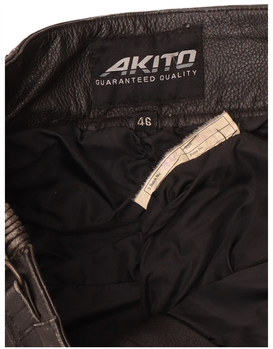 Akito Pantalon en cuir fuselé pour homme IT 46 Small W32 L32 Noir
