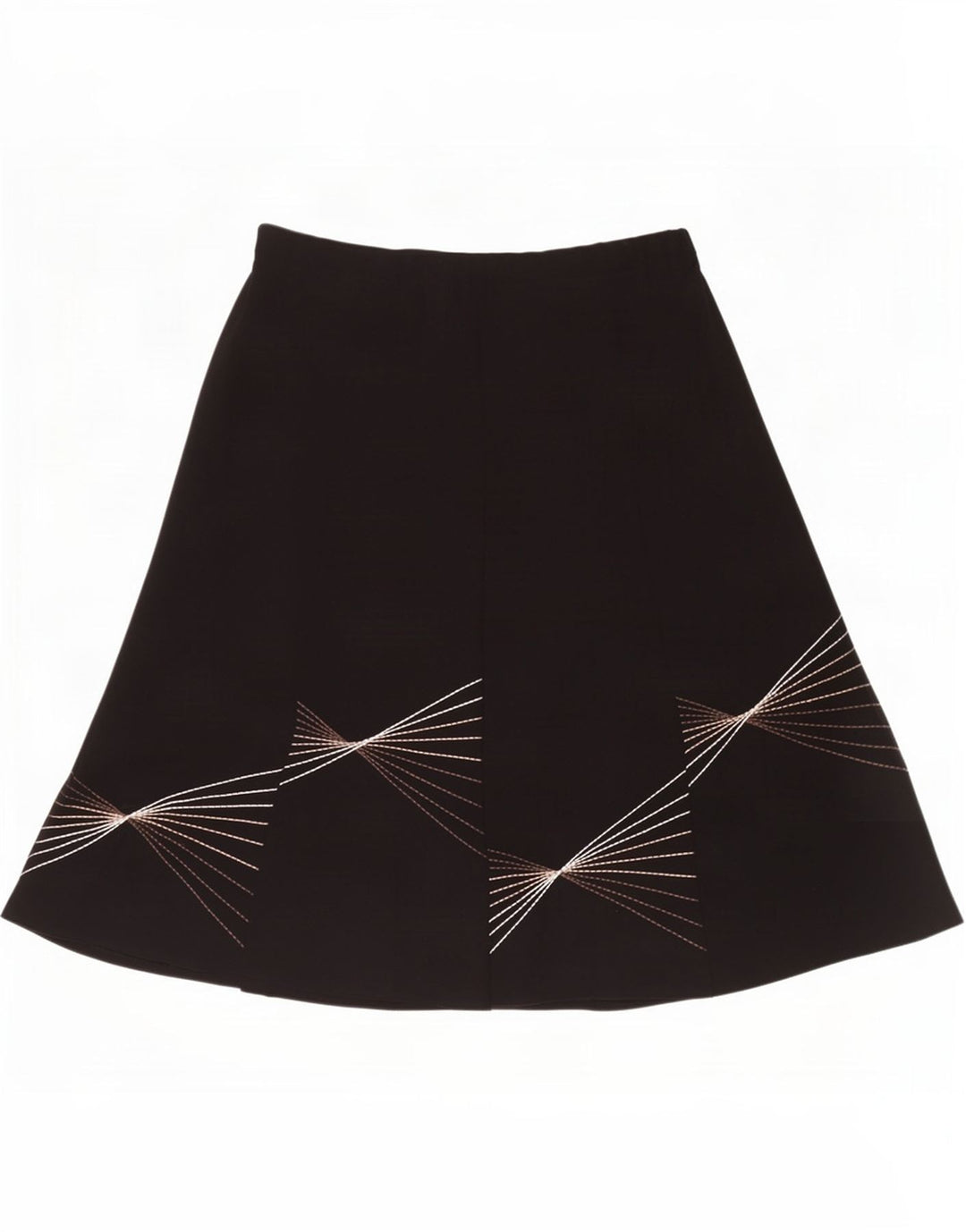 Marks & Spencer Jupe trapèze à motif abstrait pour femme UK 16 Large W40 Noir