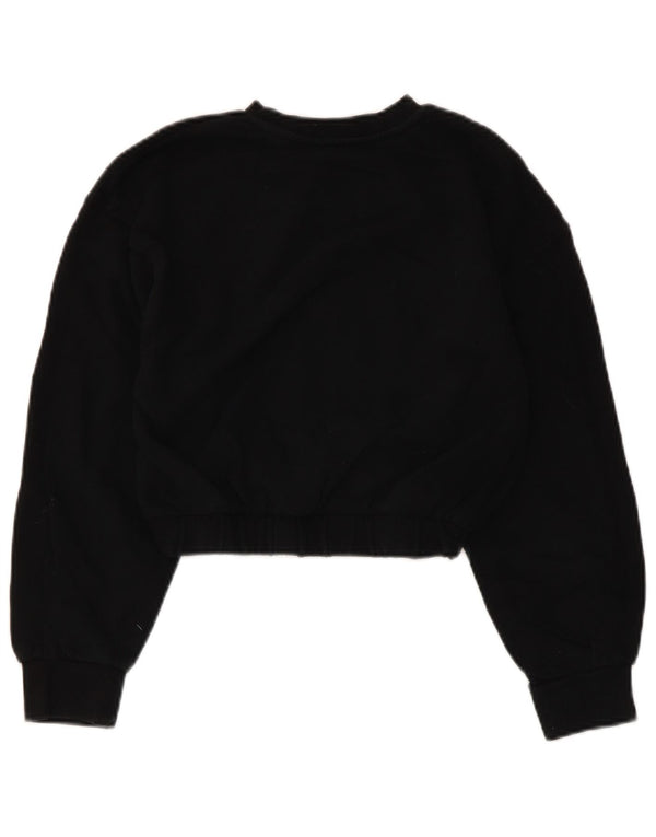 Zara Womens Crop Sweatshirt Jumper UK 10 Petit Coton Noir