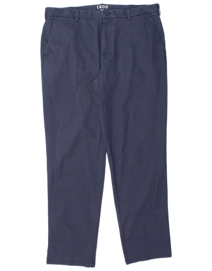IZOD Pantalon Chino Droit Homme W36 L32 Bleu Marine Coton