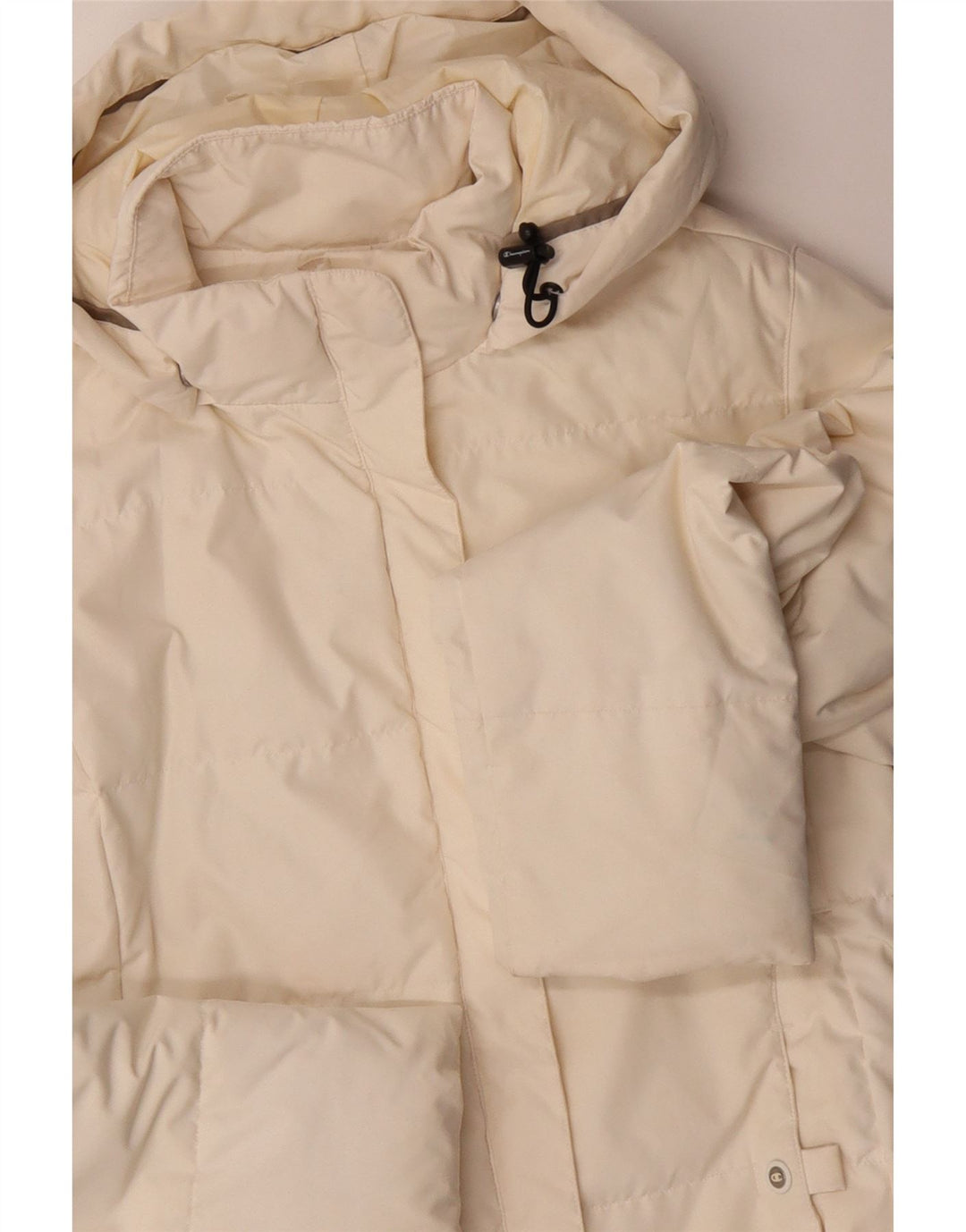 CHAMPION Veste matelassée à capuche pour femme UK 14 Medium Off White