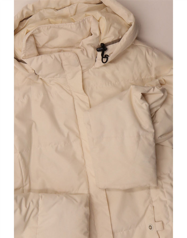 CHAMPION Veste matelassée à capuche pour femme UK 14 Medium Off White