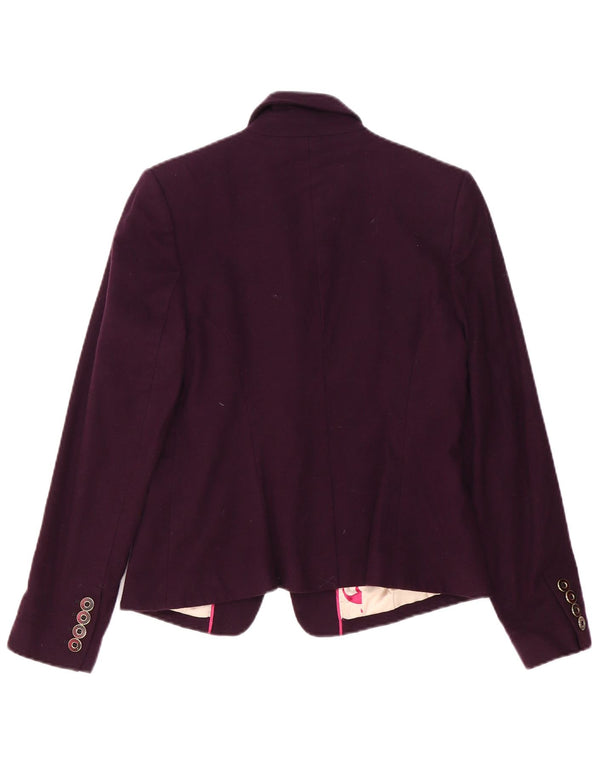 Ted Baker Veste Blazer 1 Bouton Femme Taille 3 Laine Violet Moyen