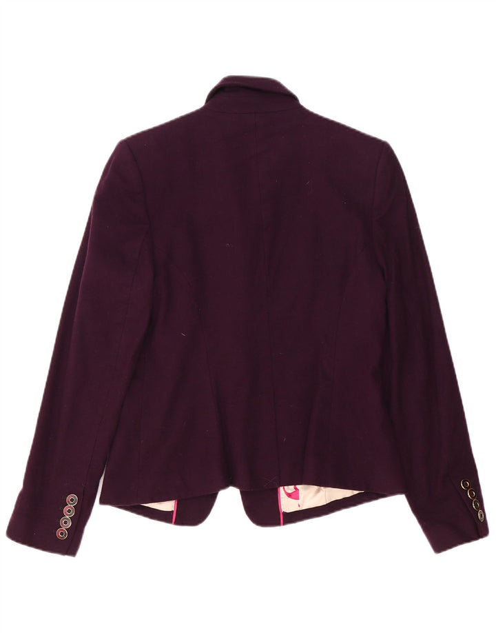 Ted Baker Veste Blazer 1 Bouton Femme Taille 3 Laine Violet Moyen
