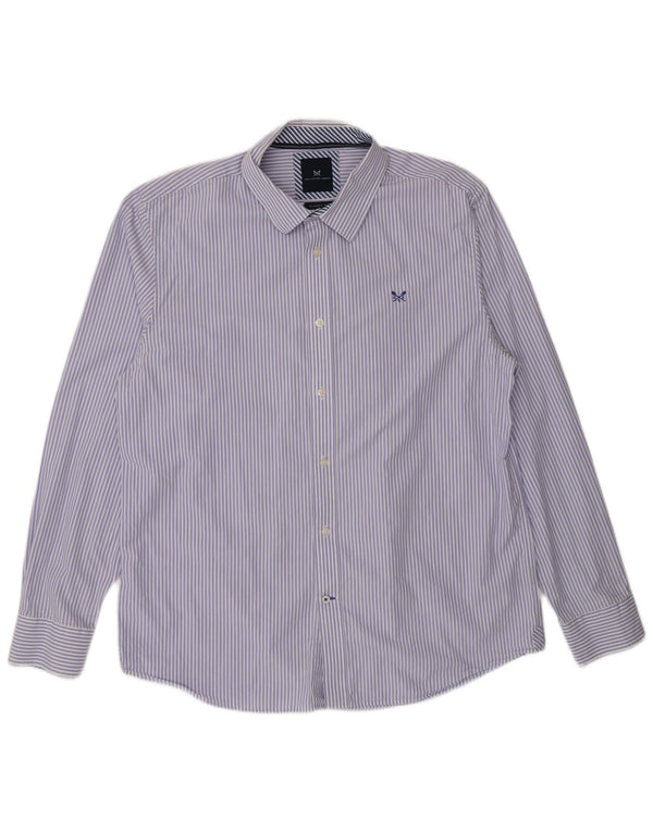 Crew Clothing Chemise coupe classique pour homme XL en coton à fines rayures bleues