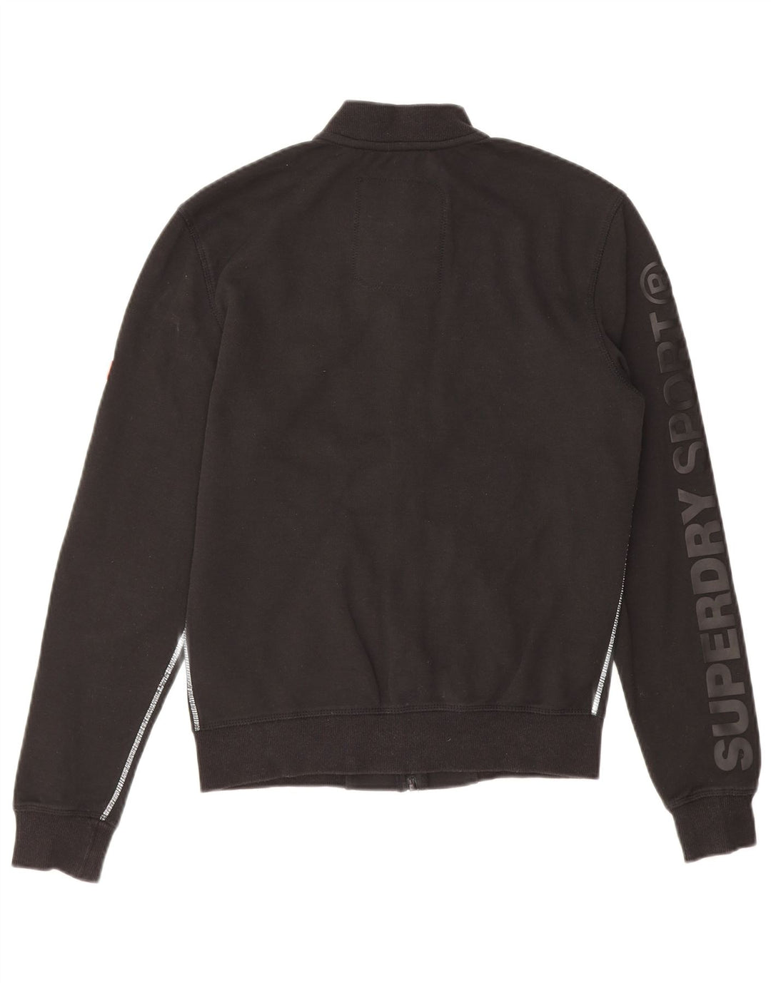 SUPERDRY Mens Graphic Tracksuit Top Jacket XS Black Cotton