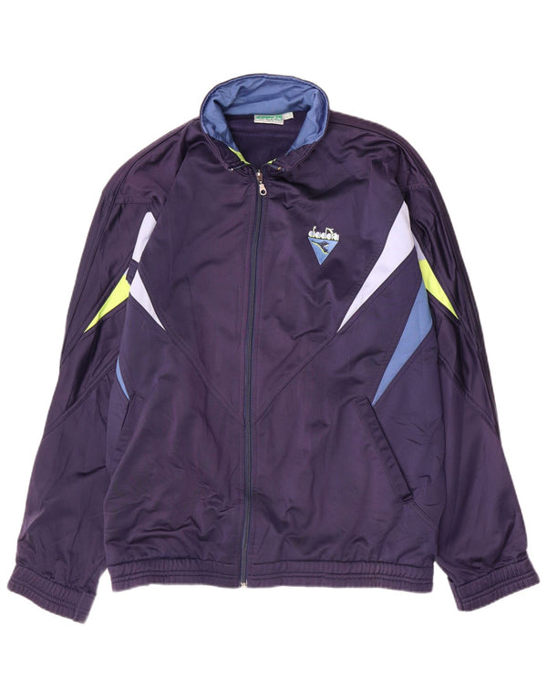 DIADORA Veste de Survêtement Homme UK 46 XL Bleu Marine Colorblock Polyester