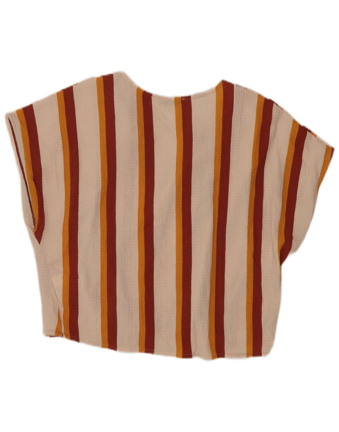 Zara Womens Trafaluc Blouse Top UK 14 Large Off White Rayé Polyester