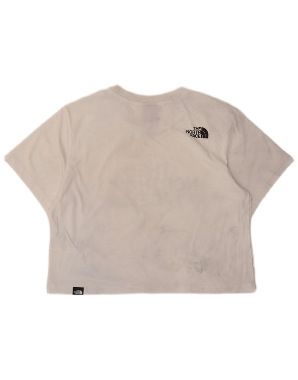 The North Face Womens Crop Graphic T-Shirt Top UK 10 Petit Coton Blanc