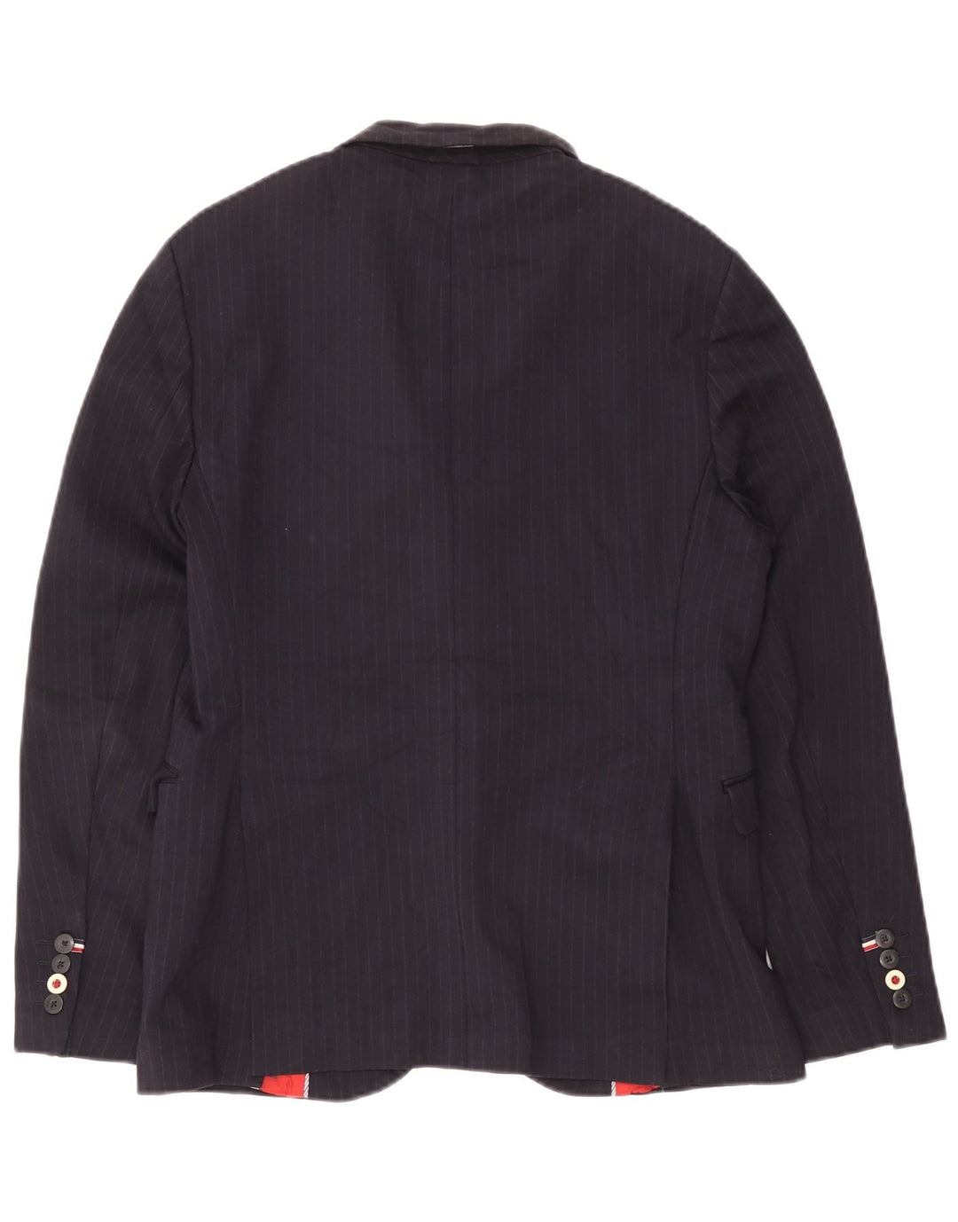 Zara Veste blazer à 2 boutons pour homme EU 50 en viscose à fines rayures bleu marine moyen
