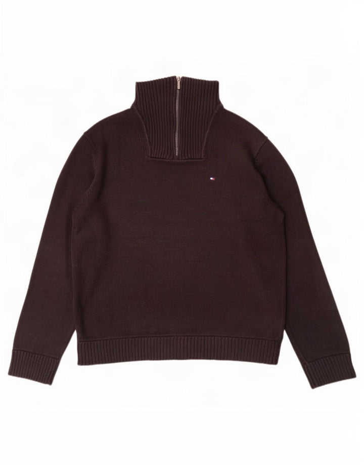 Tommy Hilfiger Pull à col zippé pour homme Grand Noir