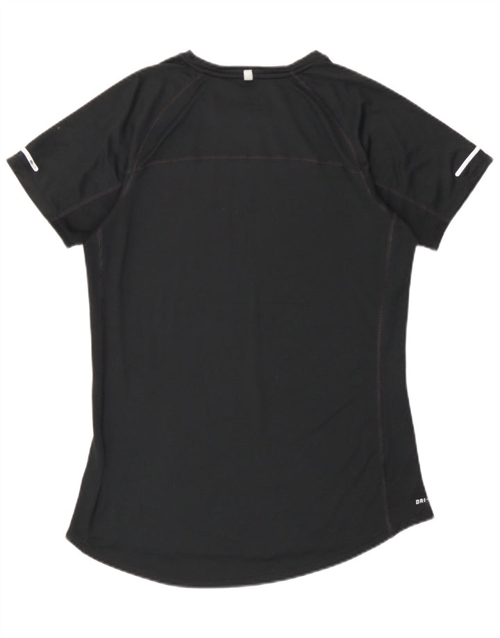 Nike Womens Dri Fit T-Shirt Top UK 12 Noir Moyen Polyester