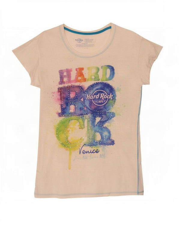 Hard Rock Cafe Girls Venice Graphic T-Shirt Top 13-14 ans Blanc Moyen