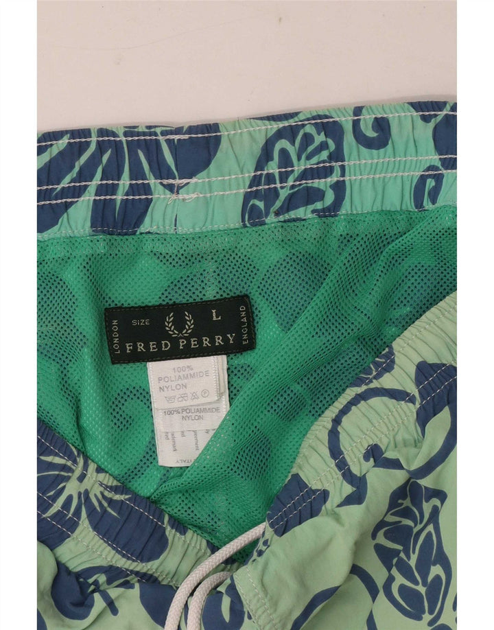 Fred Perry Short de Bain Regular Homme Large Vert Floral Polyamide