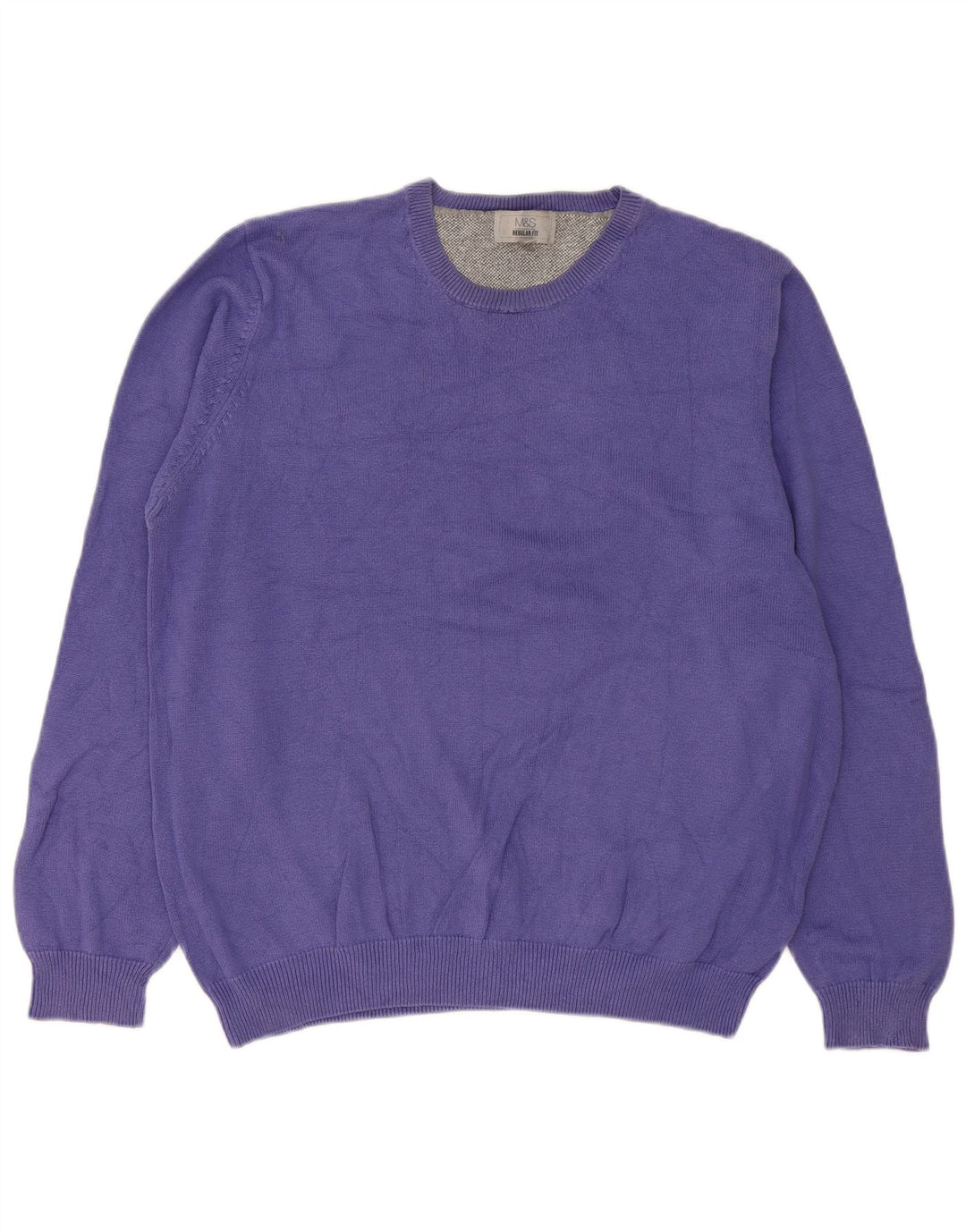 Marks & Spencer Pull à col rond coupe classique pour homme Violet Taille L