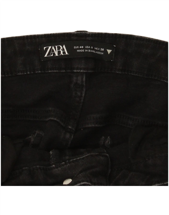 Zara Jean slim vieilli pour femme EU 40 Medium W30 L27 Coton noir