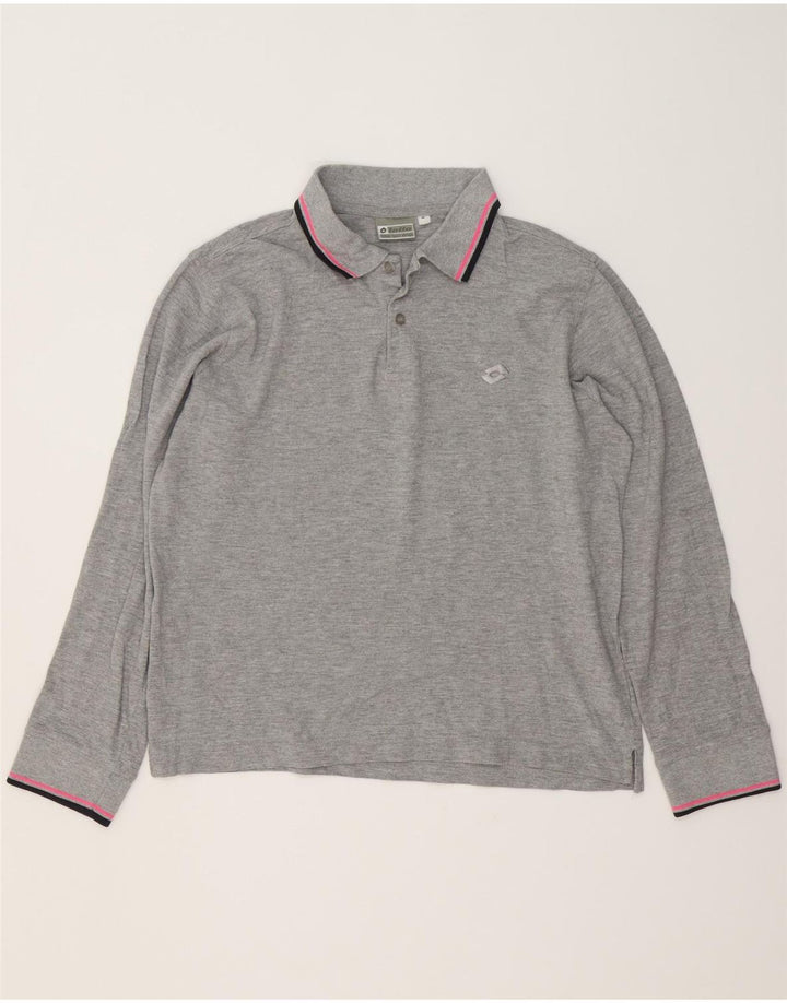 LOTTO Polo à Manches Longues Homme Gris Moyen Coton