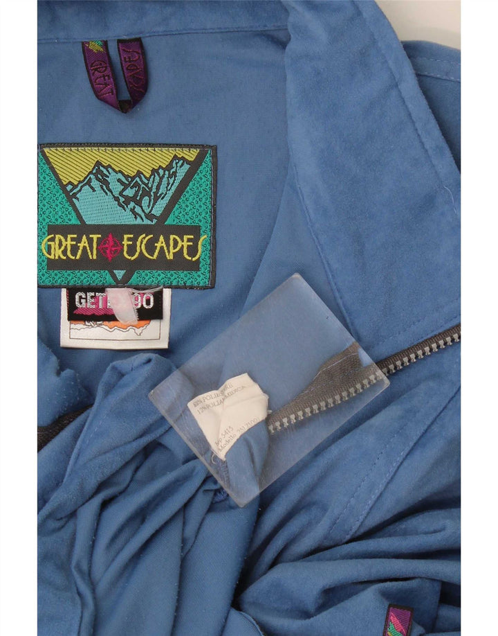 Great Escapes Veste de survêtement en velours graphique pour homme XL Bleu Polyester
