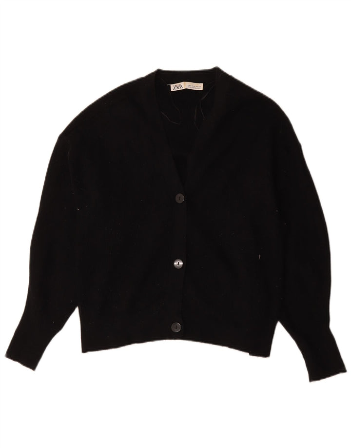 Zara Cardigan Femme Pull UK 14 Medium Noir Viscose