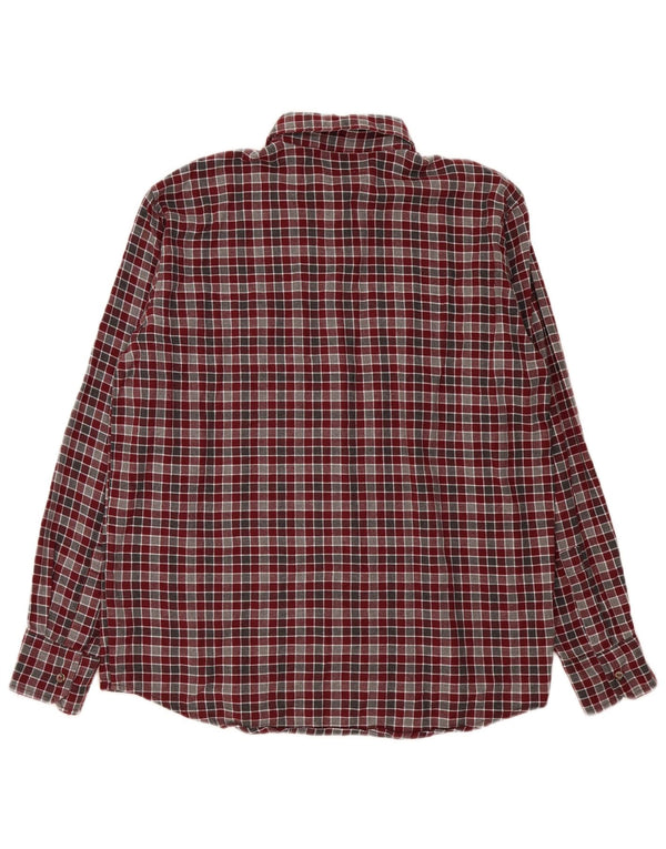Sea Barrier Chemise en flanelle pour homme en coton à carreaux bordeaux moyen