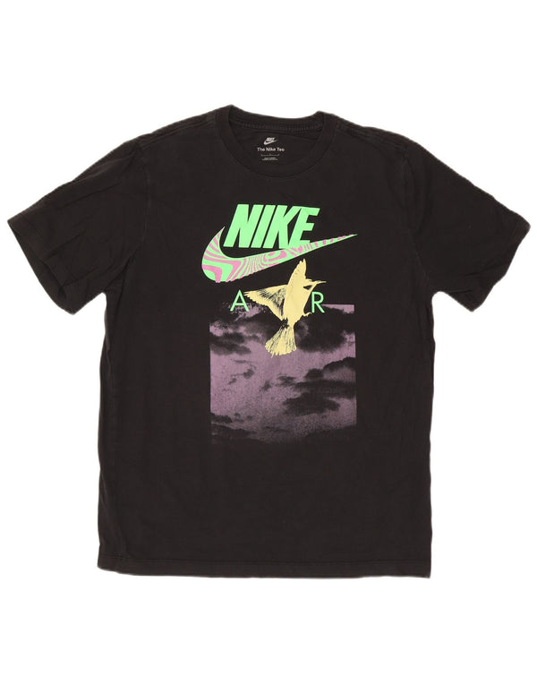 Nike T-shirt graphique pour homme en coton noir Taille L