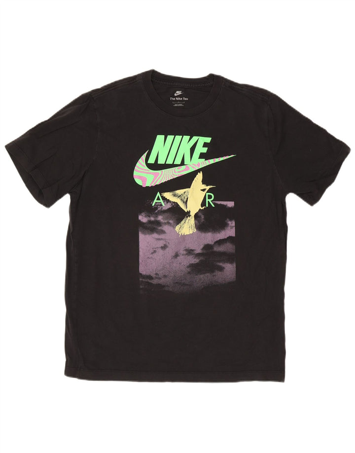 Nike T-shirt graphique pour homme en coton noir Taille L