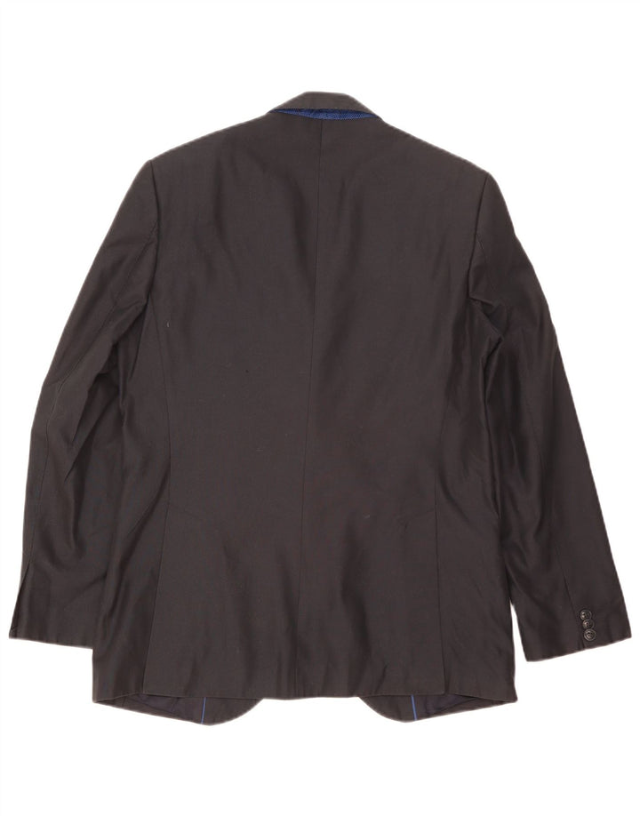 ZARA Veste blazer à 2 boutons pour homme EU 48 Bleu marine moyen Coton