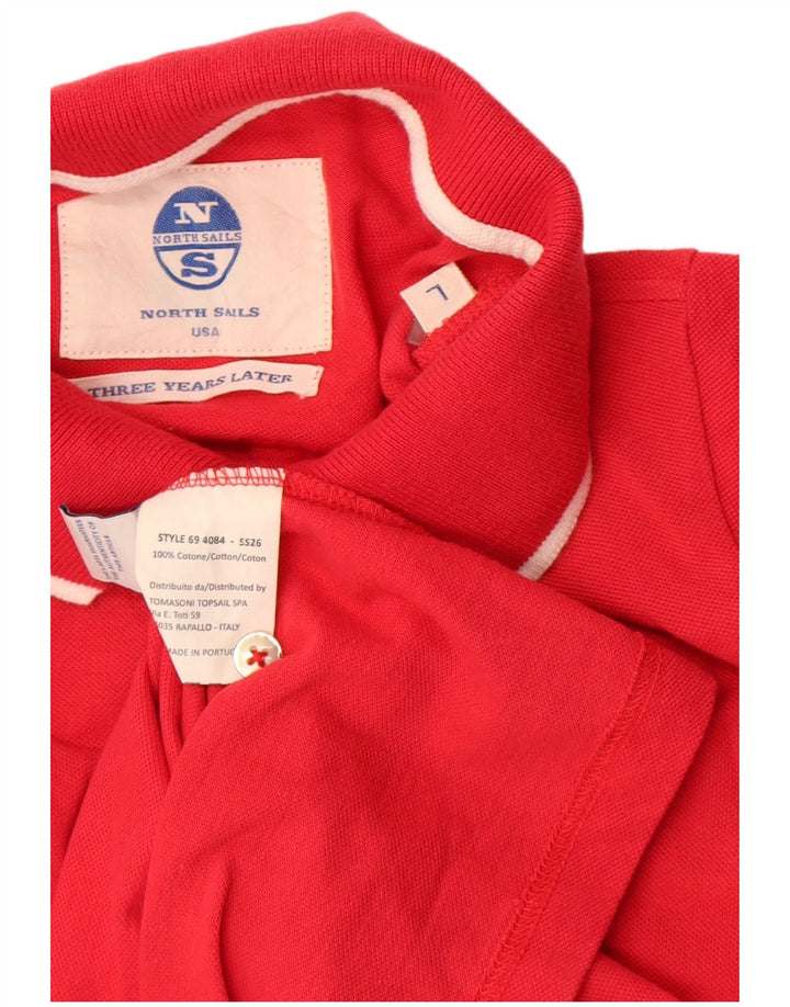 North Sails Polo à manches longues pour homme en coton rouge
