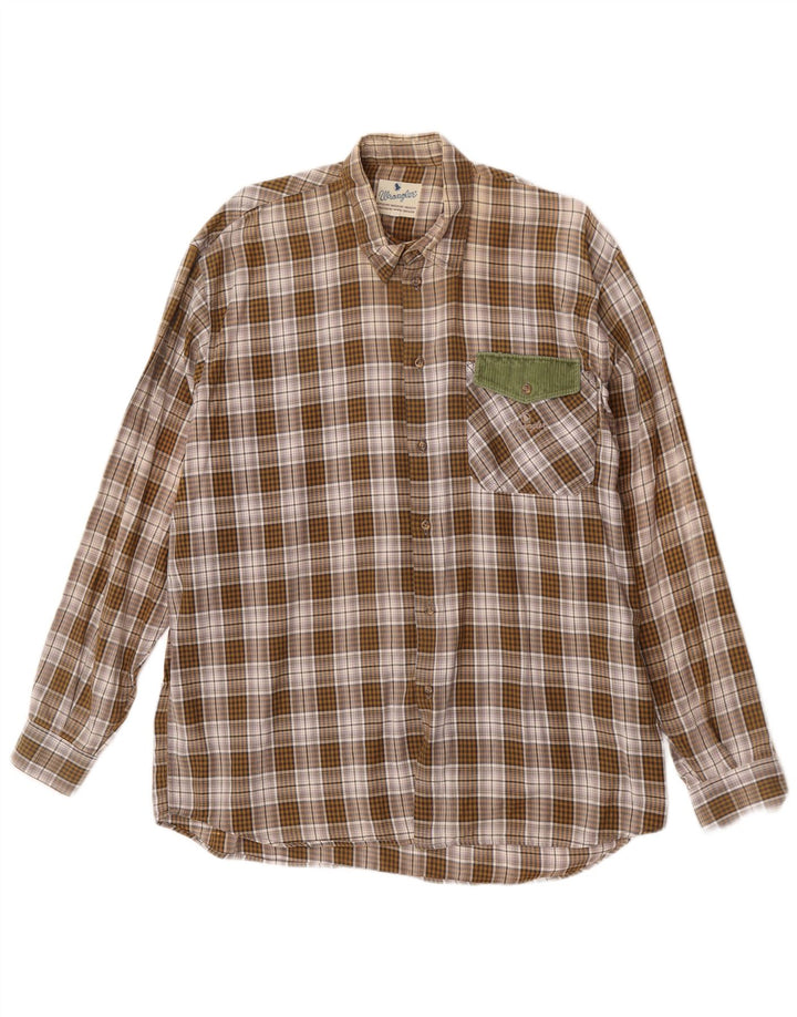 Wrangler Chemise en flanelle pour homme XL Marron à carreaux