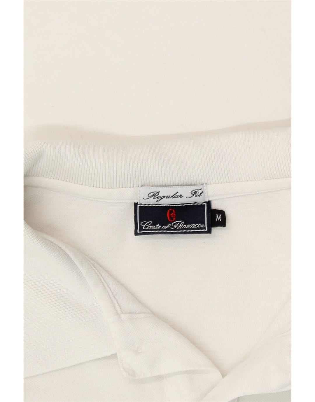 CONTE OF FLORENCE Mens Polo Shirt Medium White Cotton Vintage Conte of Florence and Second-Hand Conte of Florence from Messina Hembry 