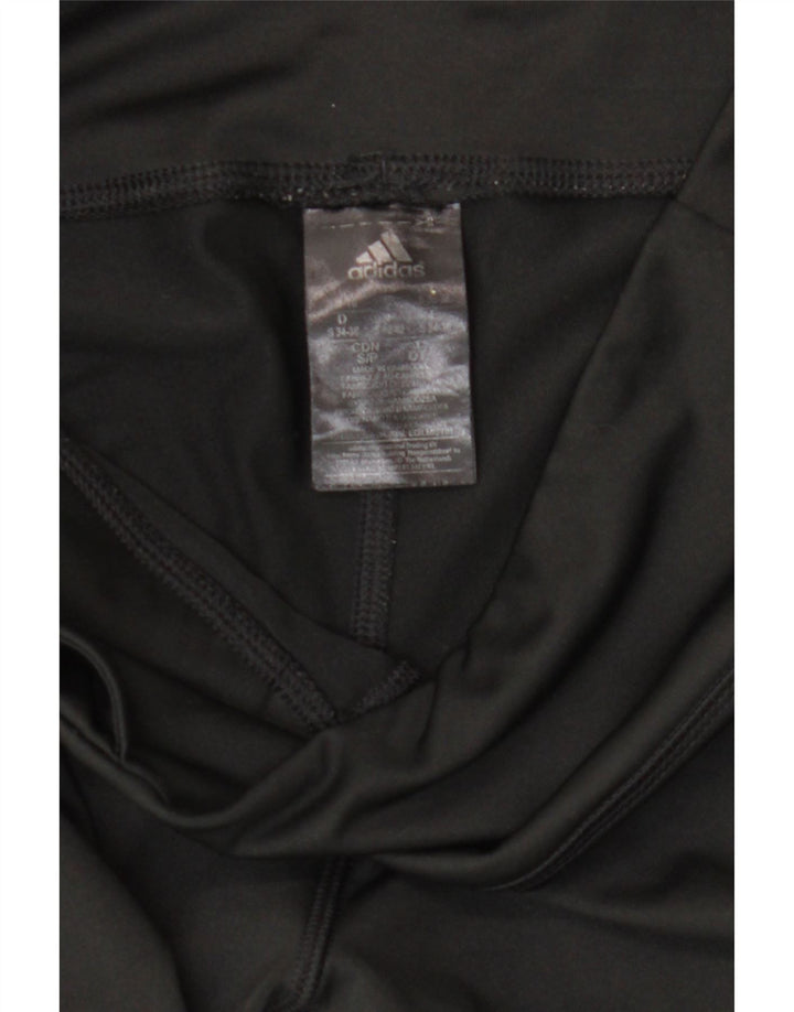 Adidas Legging Capri Femme UK 8/10 Petit Noir Polyester