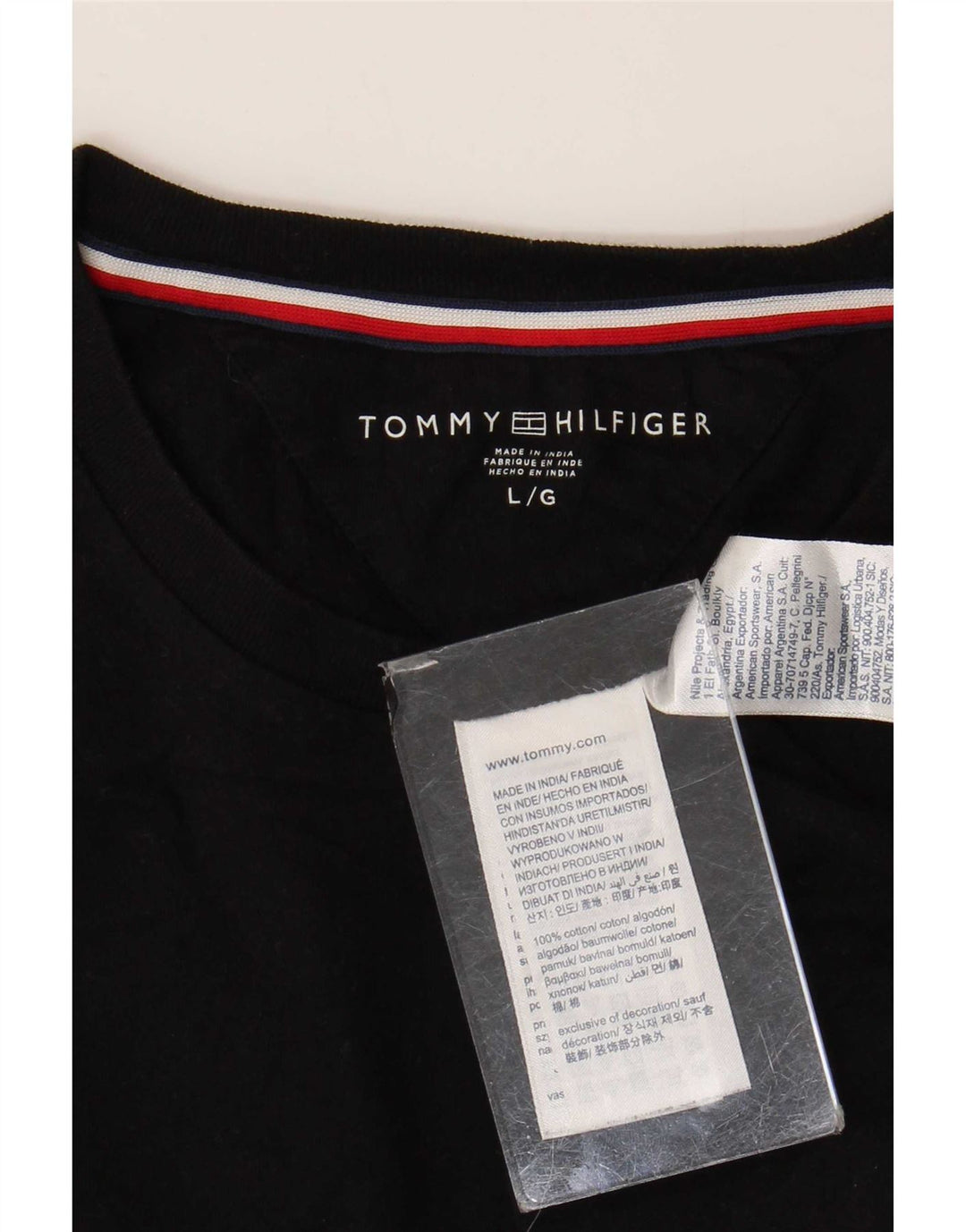 Tommy Hilfiger T-Shirt Homme Haut Large Noir Coton