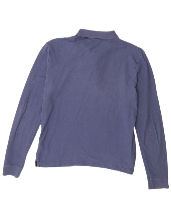 FILA Polo à manches longues homme grand bleu coton