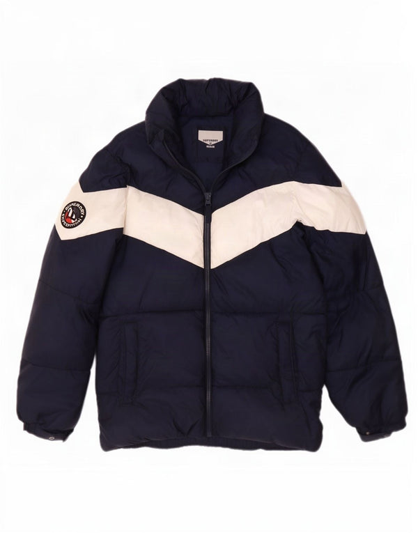 Superdry Veste matelassée pour hommes UK 36 Small Bleu Marine Colorblock Polyester