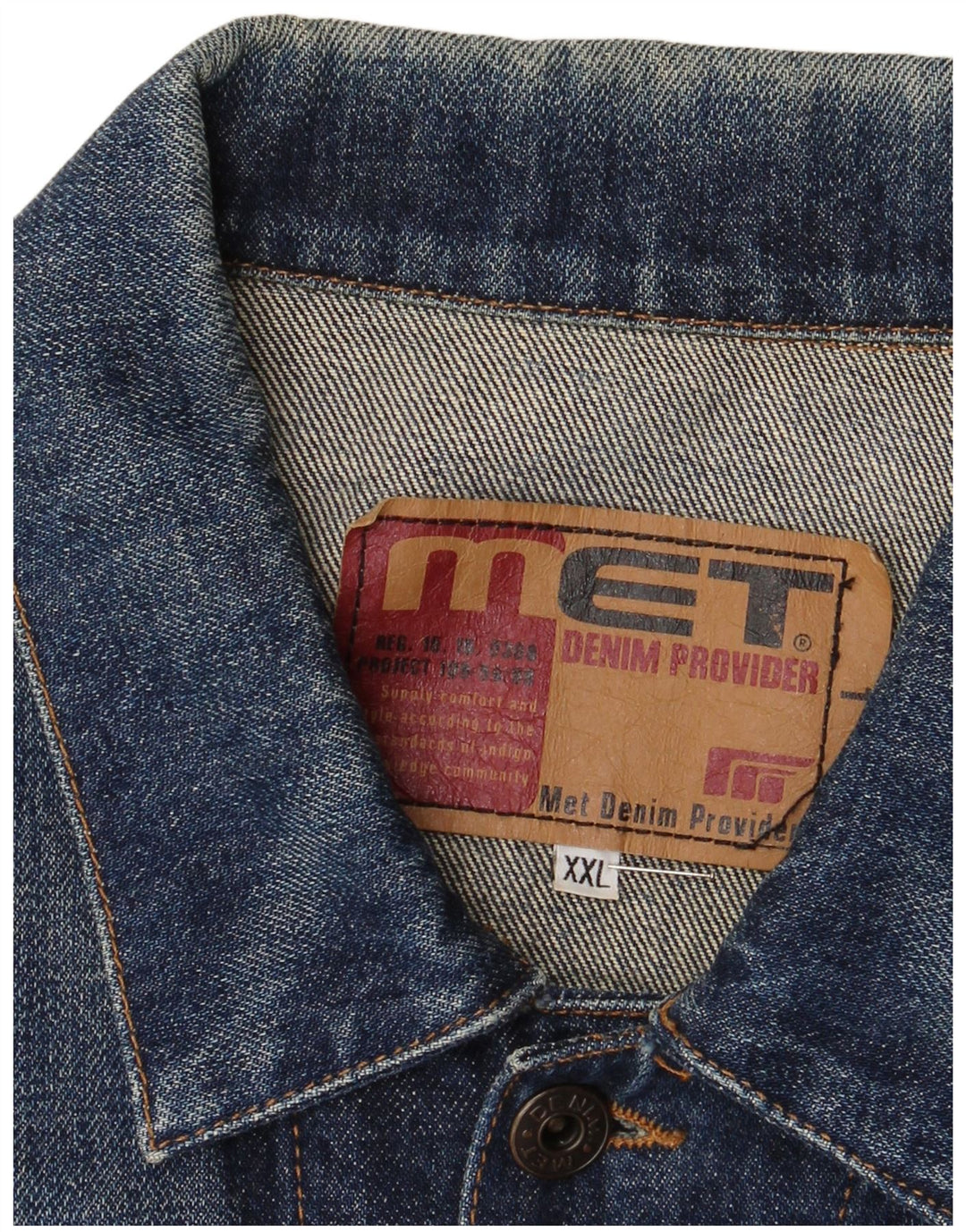 MET Veste en Jean Femme UK 20 2XL Bleu Coton