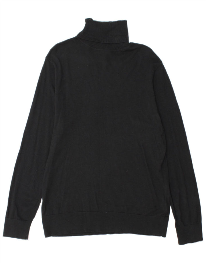 Chaps Pull col roulé pour femme UK 16 Large Noir Coton