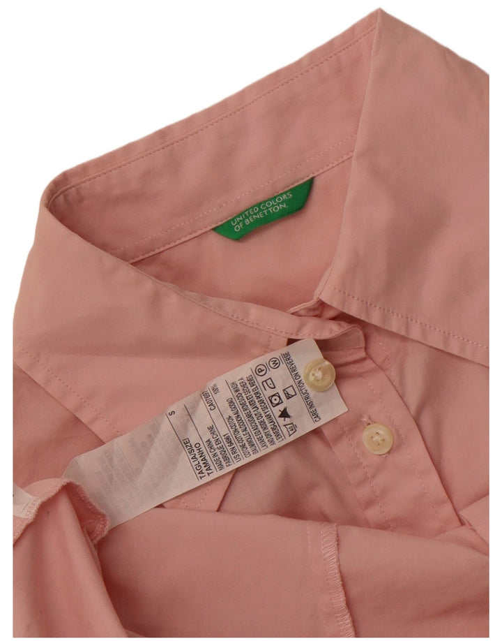Benetton Chemise Femme UK 10 Petit Rose Coton