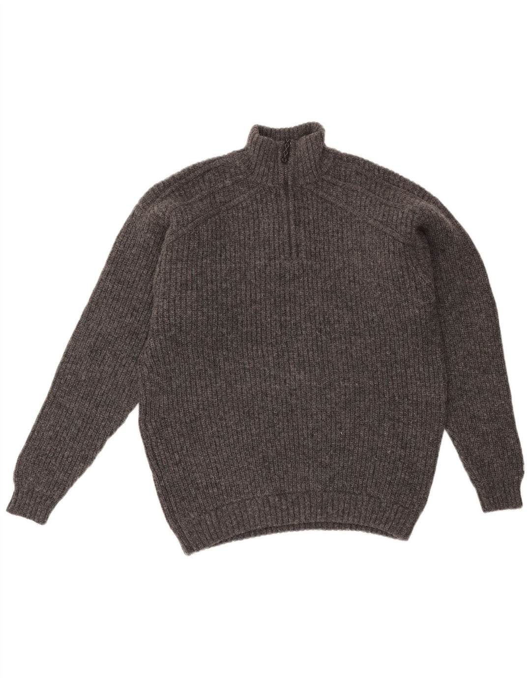 Columbia Pull Col Zippé Homme Gris Moyen Laine