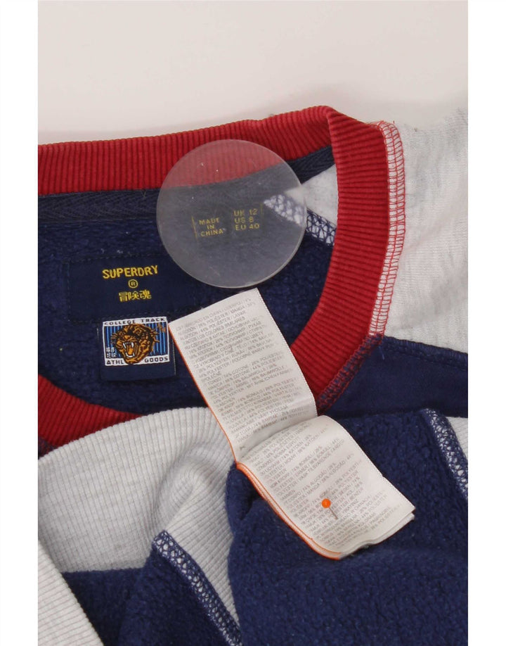 Superdry Sweat-shirt pour femme UK 12 Bleu marine moyen Colourblock