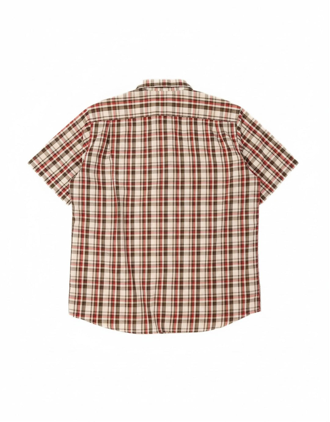 CHAPS Mens Big & Tall Short Sleeve Shirt XL Green Check Polyester