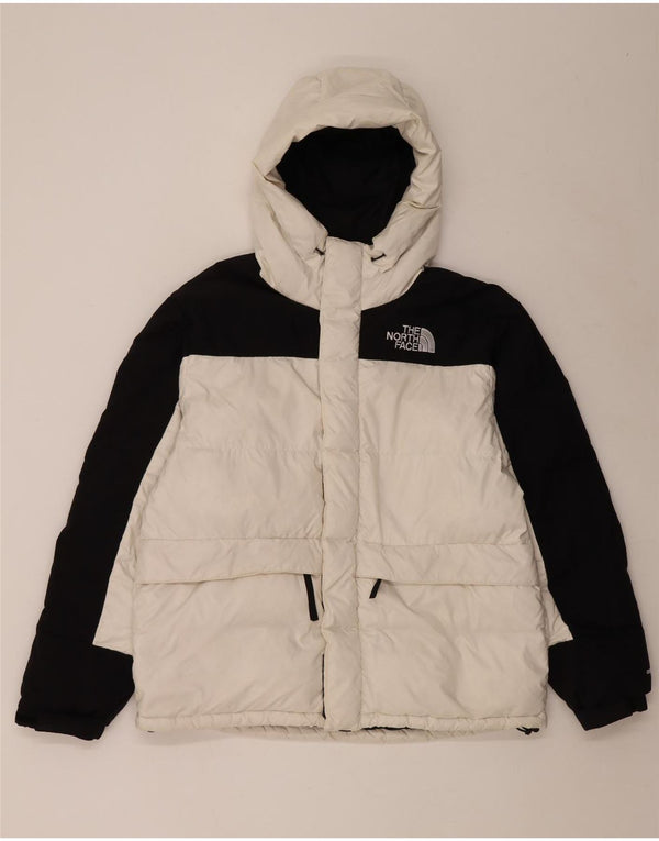 The North Face Veste matelassée à capuche pour homme UK 40 Large Blanc Colourblock