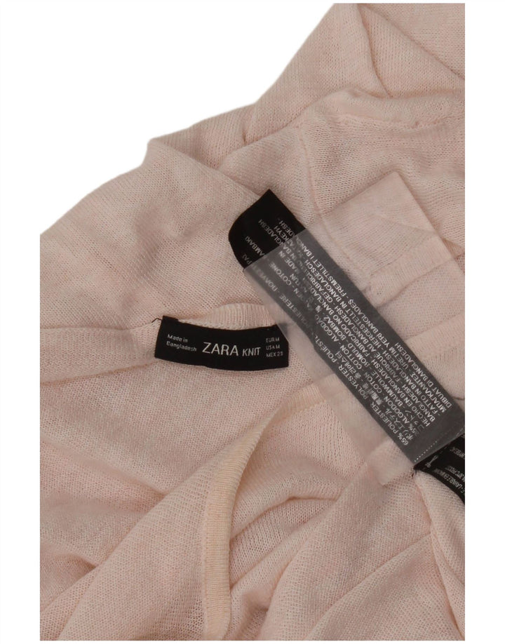 Zara Pull col bateau pour femme UK 12 Polyester rose moyen