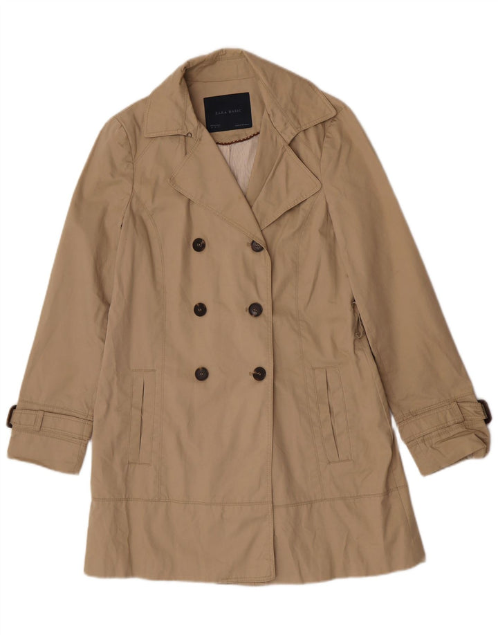 Zara Trench Femme UK 14 Coton Beige Moyen
