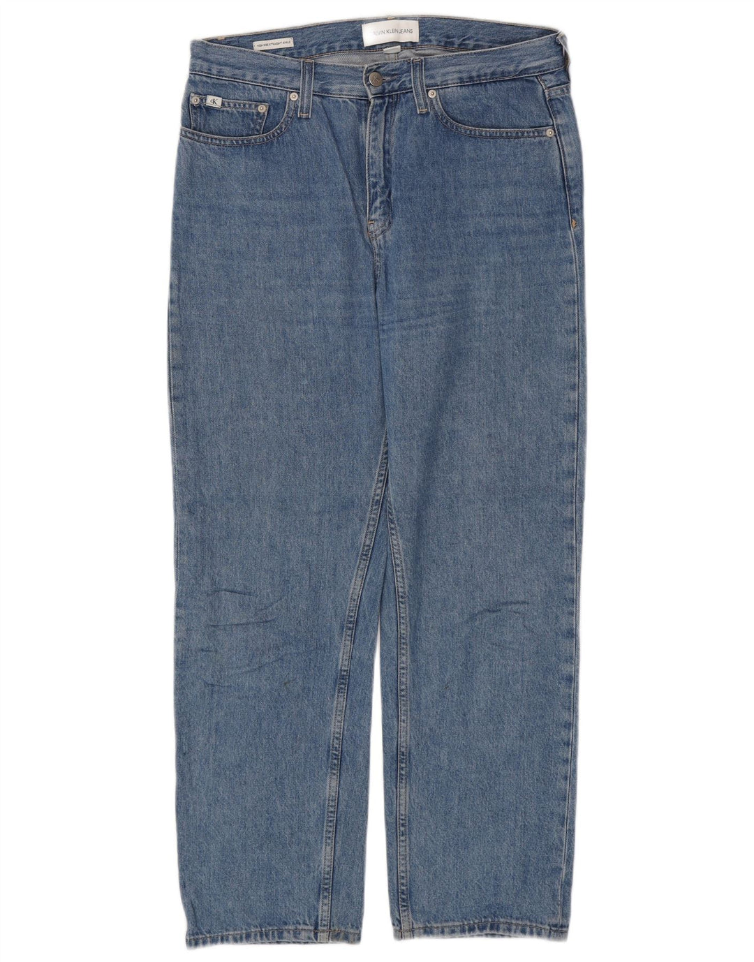 CALVIN KLEIN Jean droit taille haute homme W30 L28 bleu coton